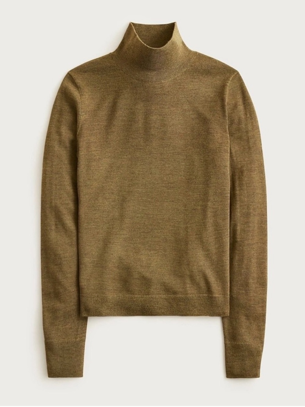 J crew heather elm Carolyn turtleneck sweater in merino wool